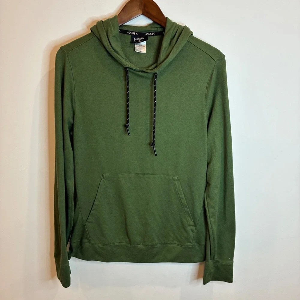 Jockey Sport Mens Small Green Full Zip Hoodie Sweatshirt Activewear FTRY JIAWU